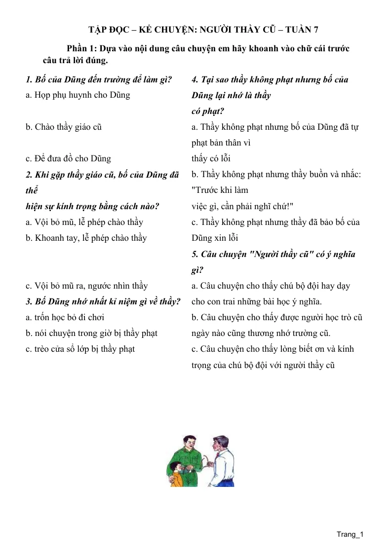Phiếu Cuối Tuần Tiếng Việt 2 Tuần 7