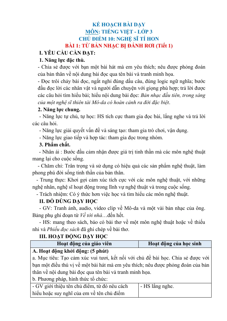 Giáo Án Tiếng Việt Lớp 3 Tuần 21