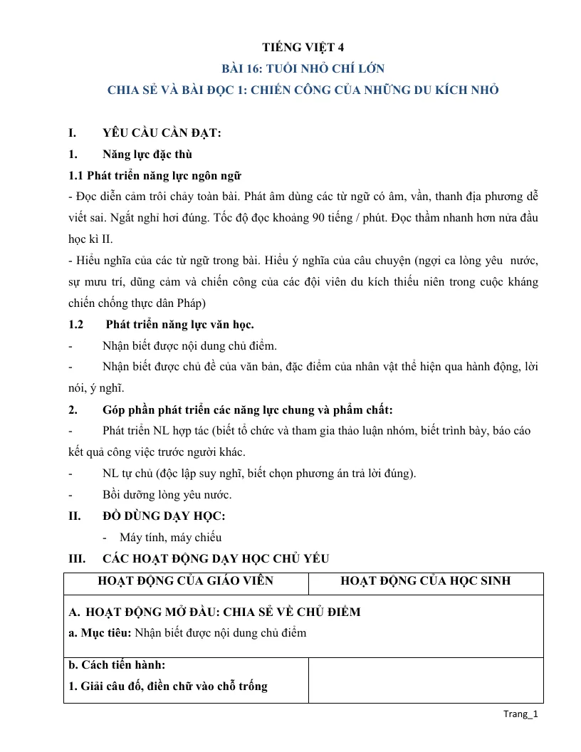 Giáo Án Môn Tiếng Việt Lớp 4 Tuần 28