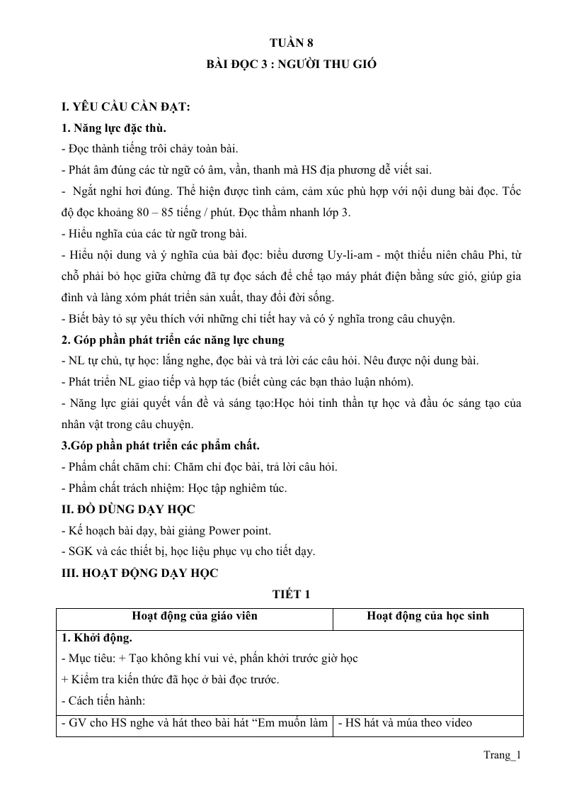 Giáo Án Môn Tiếng Việt Lớp 4 Tuần 8
