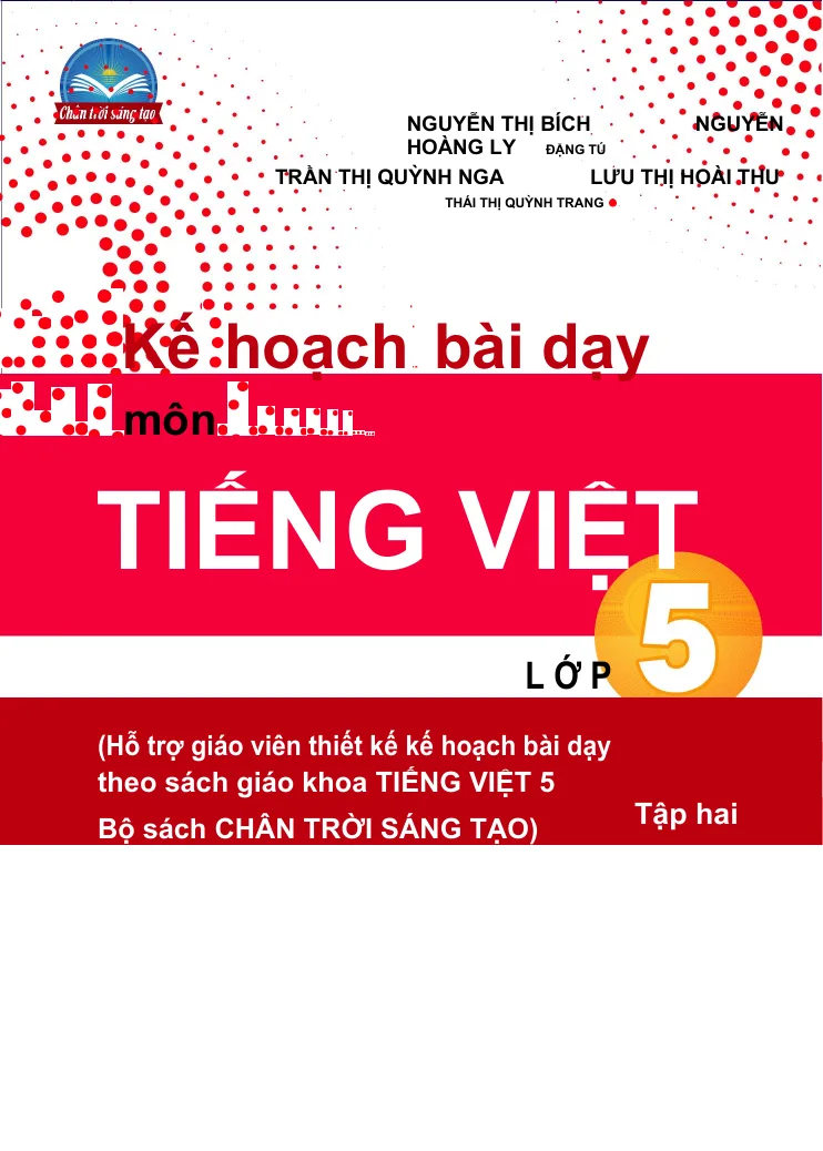 Kế Hoạch Bài Dạy Tiếng Việt 5 CTST Học Kỳ 2