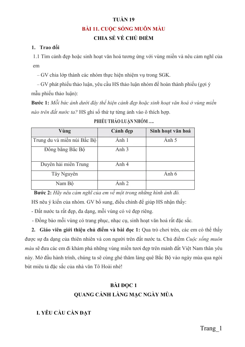 Giáo Án Tiếng Việt 5 Tuần 19
