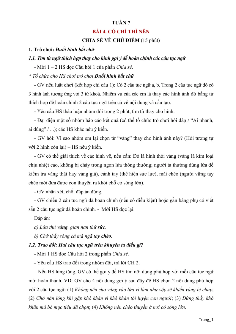 Giáo Án Tiếng Việt 5 Tuần 7