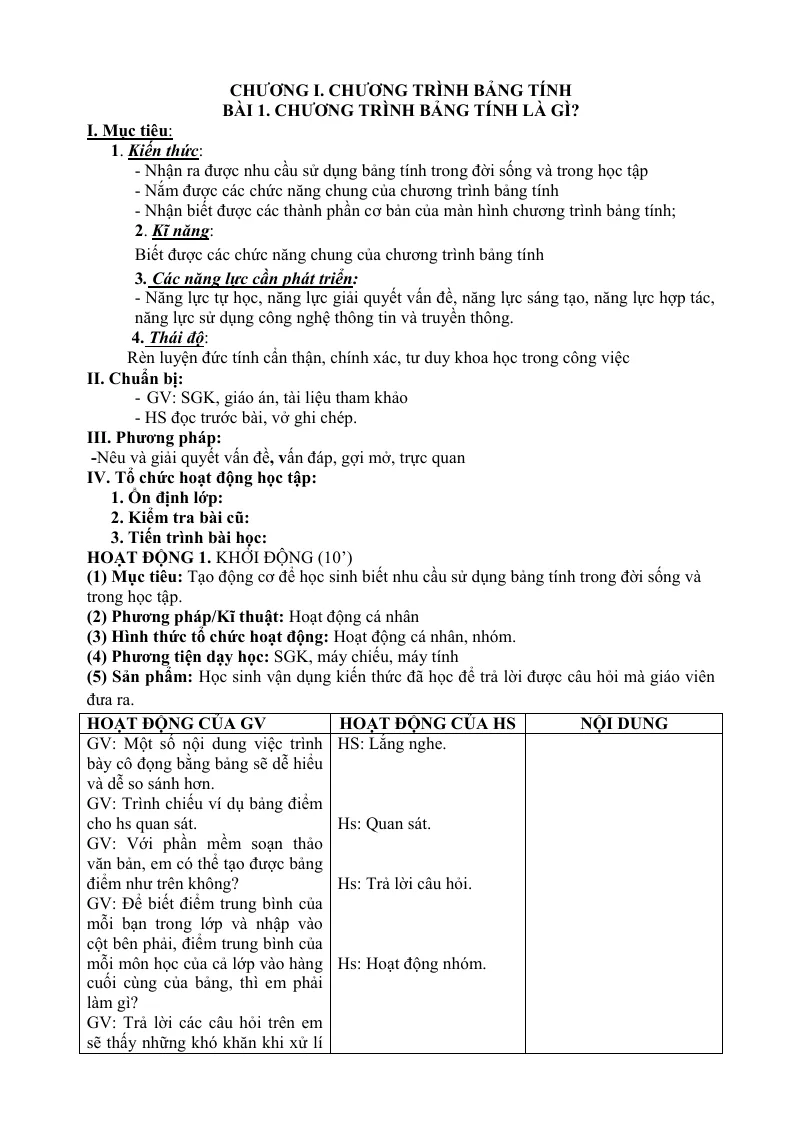 Giáo Án Tin Học 7 Cả Năm Theo CV 5512 Phương Pháp Mới Phát Triển Năng Lực