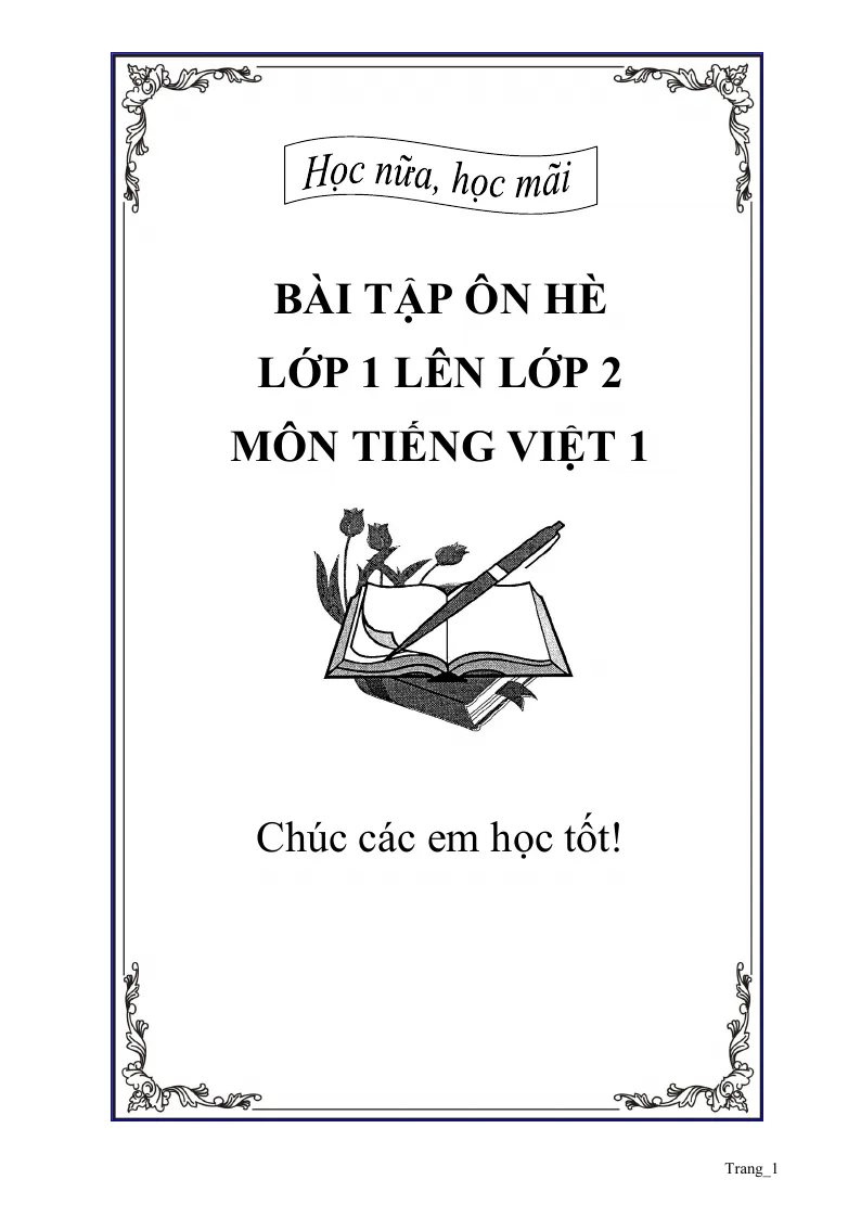 Bài Tập Ôn Hè Tiếng Việt 1 Lên 2 Theo Từng Đề