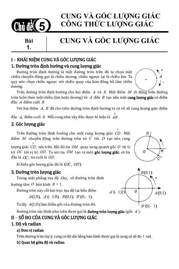 500 Câu Trắc Nghiệm Cung Góc Công Thức Lượng Giác
