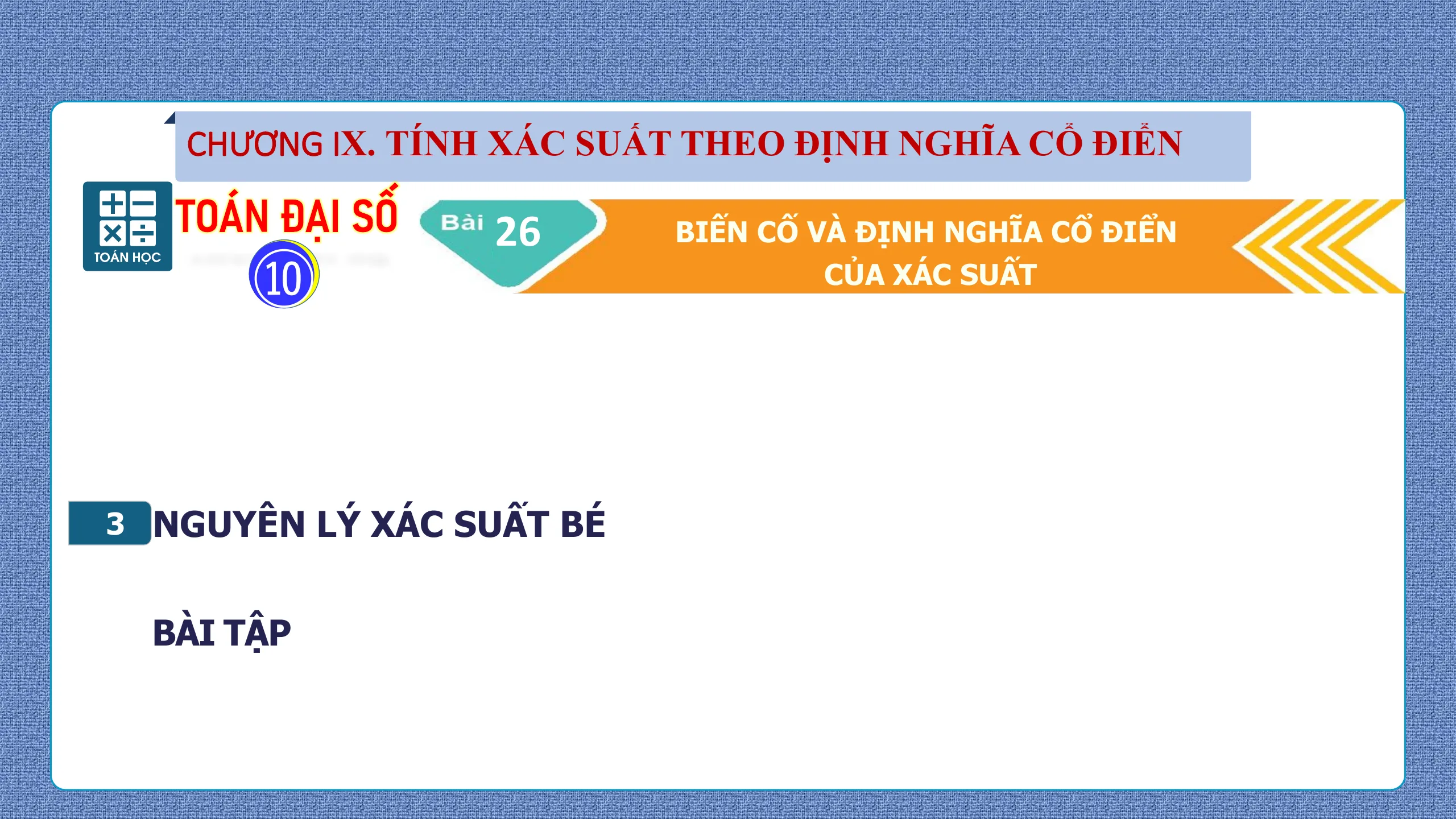 Giáo Án PowerPoint Bài 26 Biến Cố Và Định Nghĩa Cổ Điển Của Xác Suất