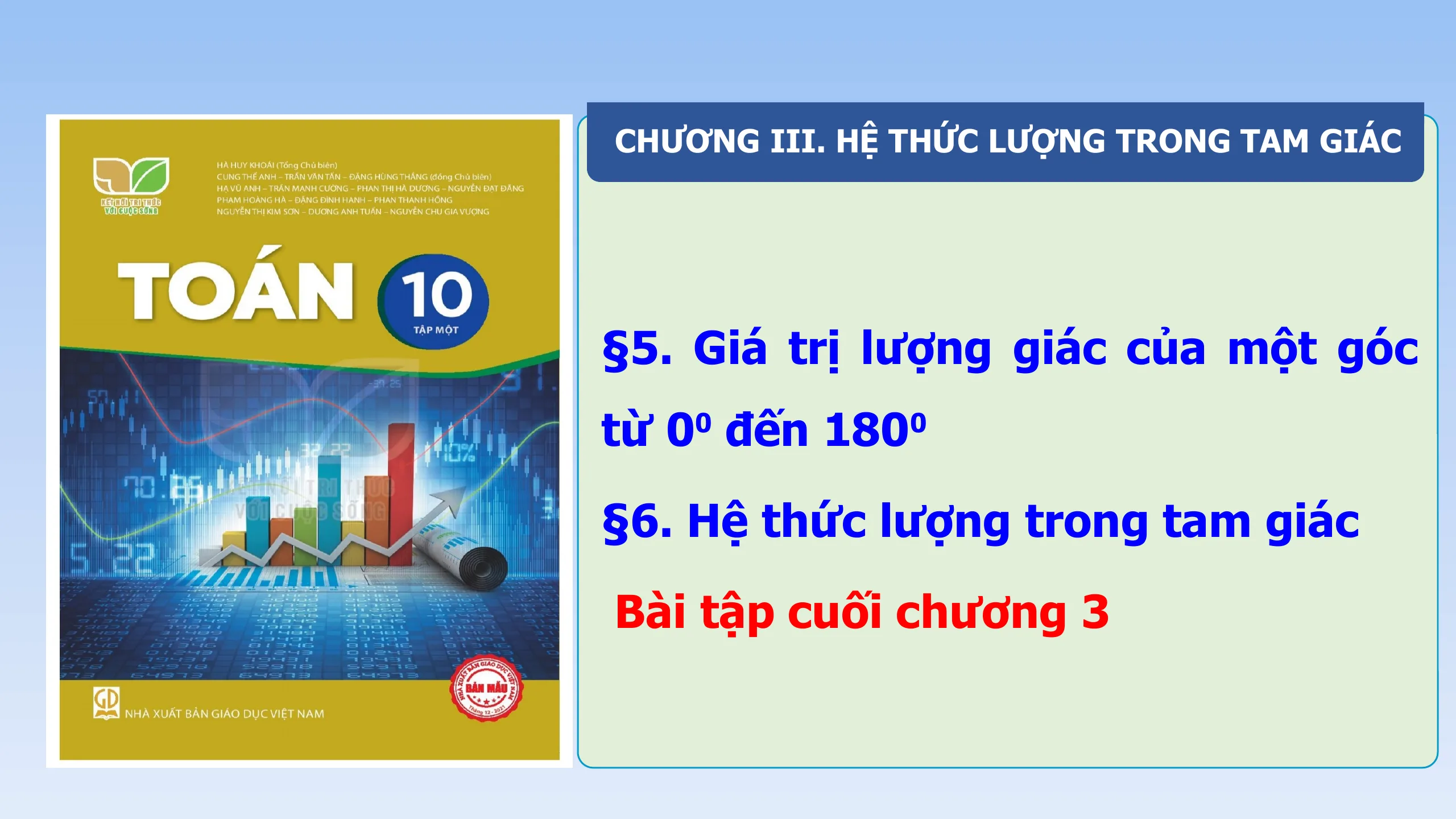 Giáo Án PowerPoint Toán 10 KNTT Bài Ôn Tập Chương 3 Hệ Thức Lượng Trong Tam Giác