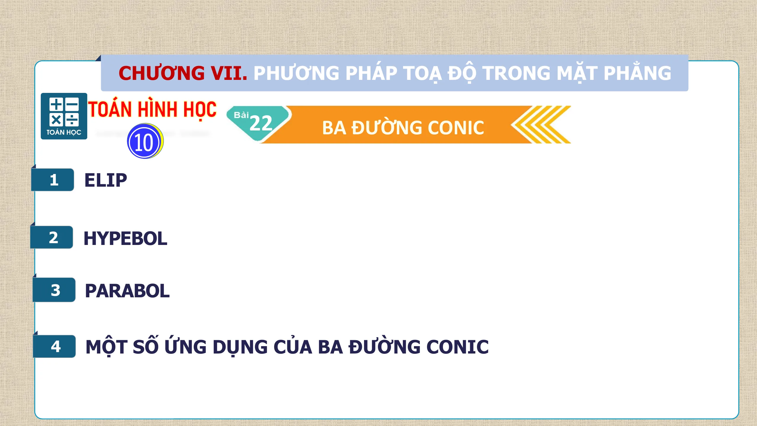 Giáo Án PowerPoint Bài 22 Ba Đường Conic - Phần 3