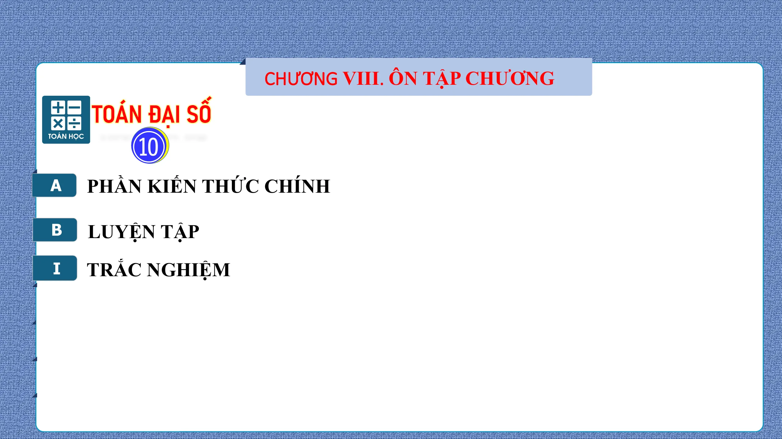 Giáo Án PowerPoint Bài Ôn Cuối Chương 8 Đại Số Tổ Hợp