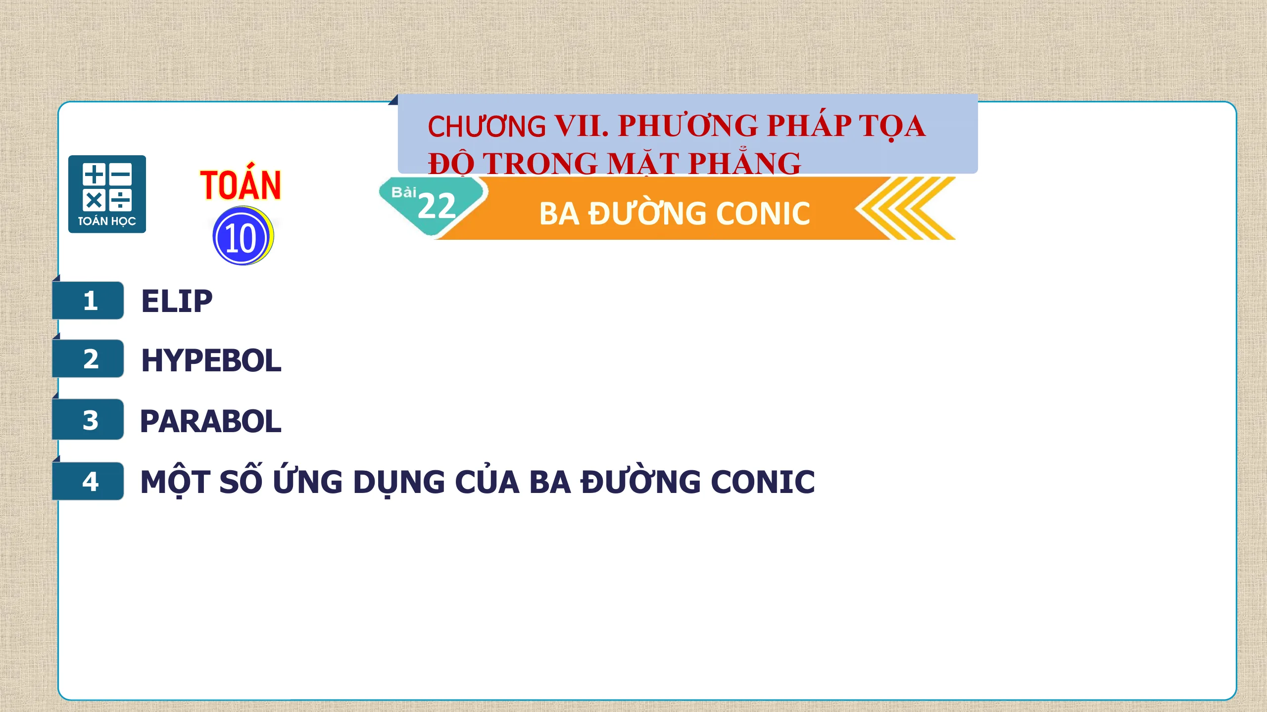 Giáo Án PowerPoint Bài 22 Ba Đường Conic - Phần 2