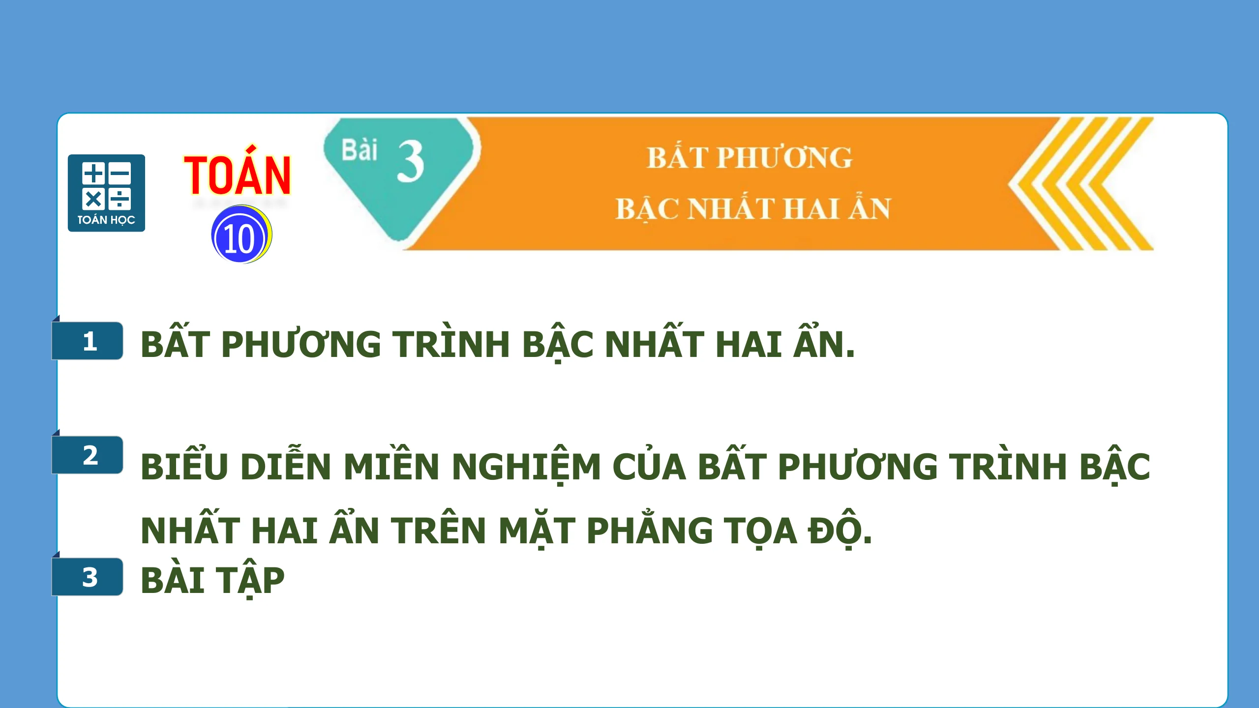 Giáo Án PowerPoint Toán 10 KNTT Bài 3 Bất Phương Trình Bậc Nhất Hai Ẩn
