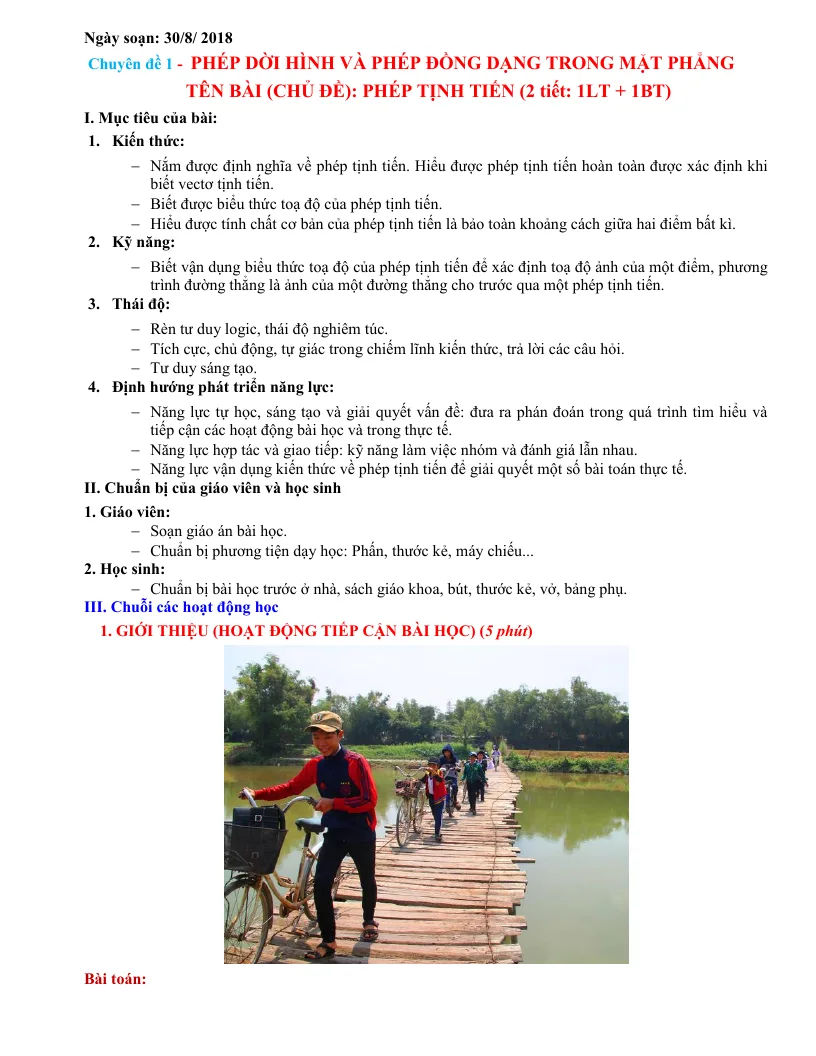 Giáo Án Hình Học 11 HK 1 Phương Pháp Mới 5 Hoạt Động