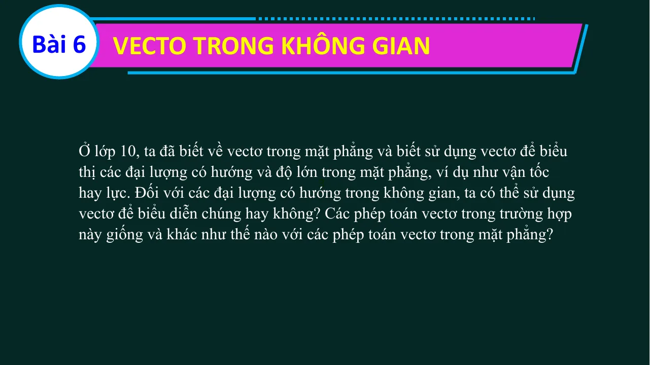 Giáo Án Powerpoint Toán 12 Bài 6 Vecto Trong Không Gian Phần 1