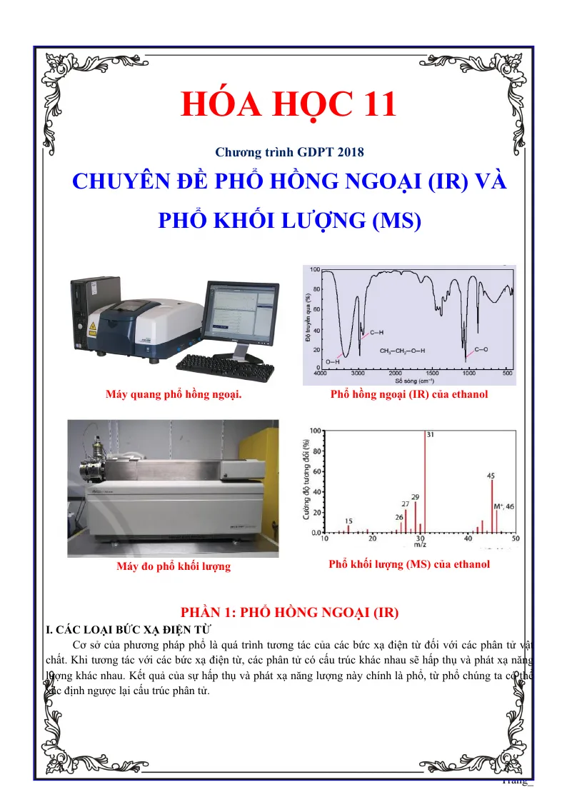 Chuyên Đề Phổ Hồng Ngoại Và Phổ Khối Lượng Bồi Dưỡng Học Sinh Giỏi Hóa 11