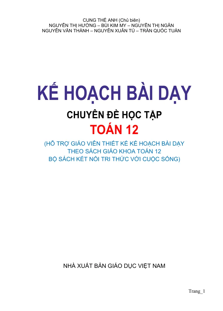 Giáo Án Chuyên Đề Học Tập Toán 12 Cả Năm