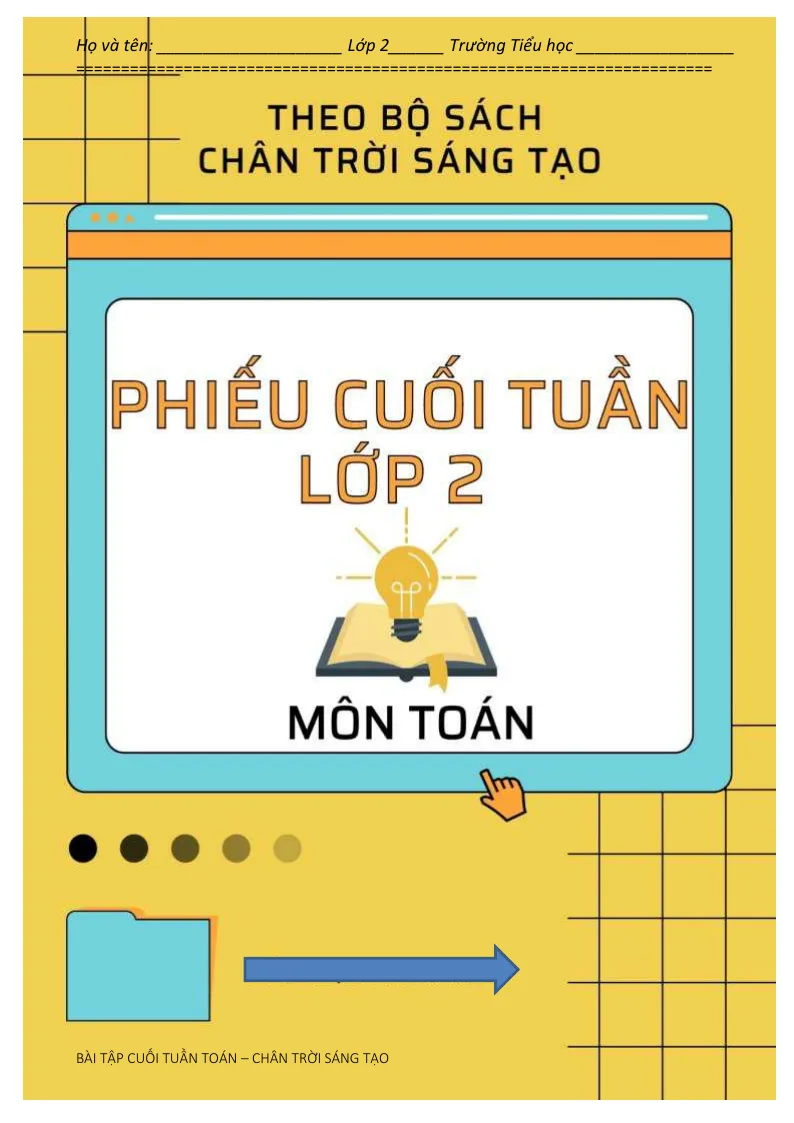 Bài Tập Cuối Tuần Toán 2 Bộ CTST Cả Năm