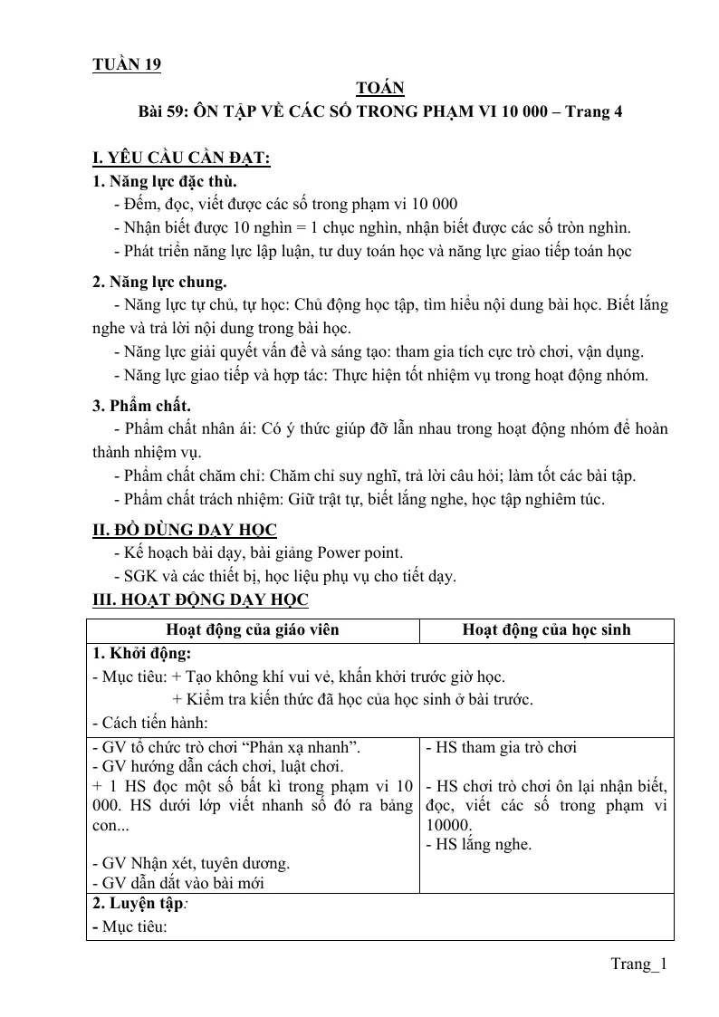 Giáo Án Môn Toán 3 Học Kỳ 2 Rất Hay