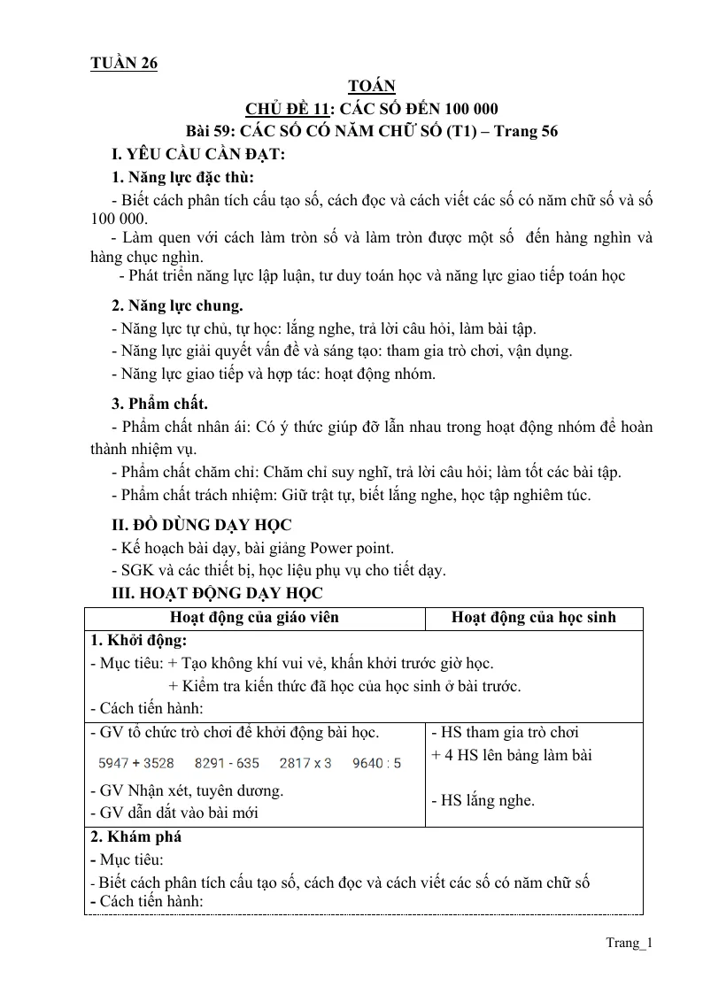 Giáo Án Toán 3 Tuần 26 File