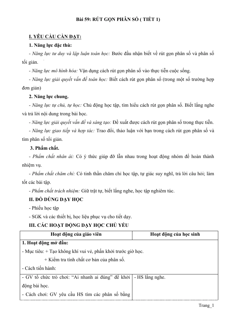 Giáo Án Môn Toán Lớp 4 Tuần 21