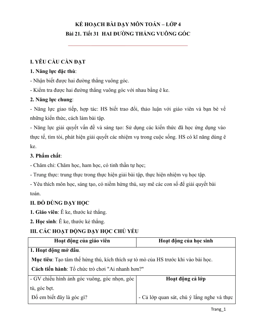 Giáo Án Môn Toán Lớp 4 Tuần 7