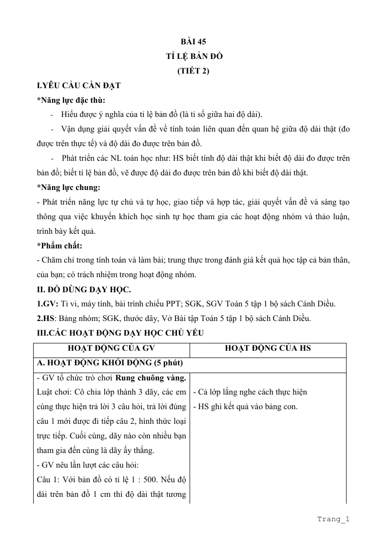 Giáo Án Môn Toán Lớp 5 Tuần 17