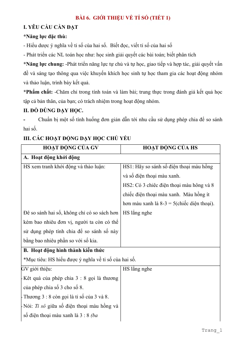 Giáo Án Môn Toán Lớp 5 Tuần 3