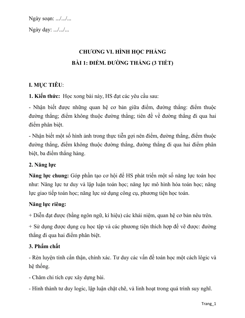 Giáo Án Hình 6 Kỳ 2 Theo Công Văn 5512