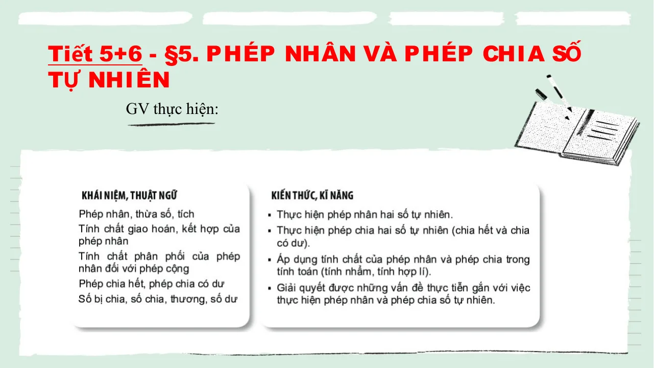 Giáo Án PowerPoint Toán 6 Bài 5: Phép Nhân Và Phép Chia Số Tự Nhiên