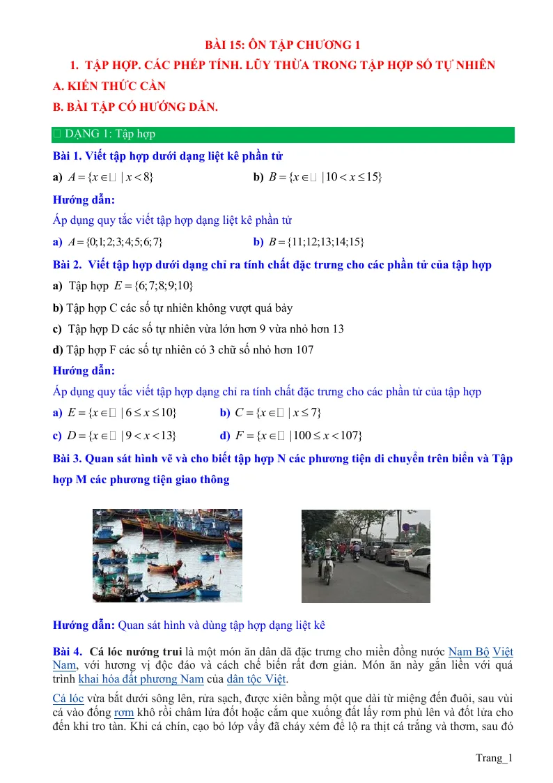 Phương Pháp Giải Bài Tập Ôn Chương 1 Số Tự Nhiên Toán 6
