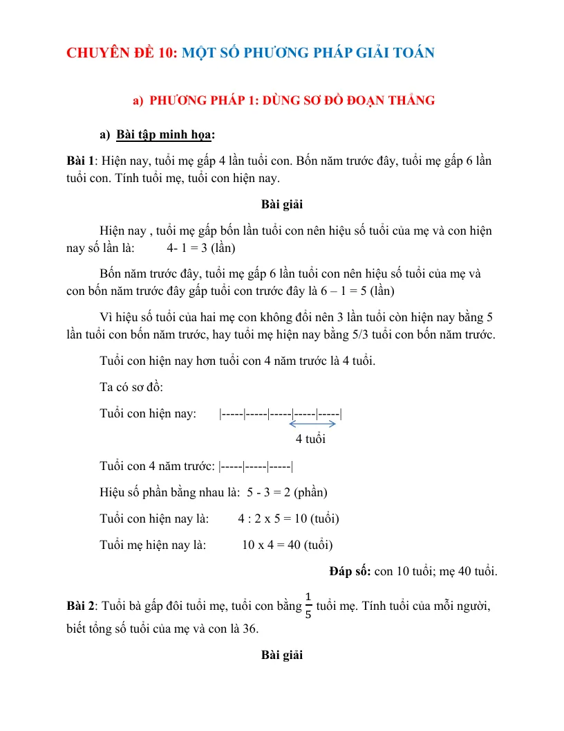 Chuyên Đề BD HSG Toán 6: Một Số Phương Pháp Giải Toán