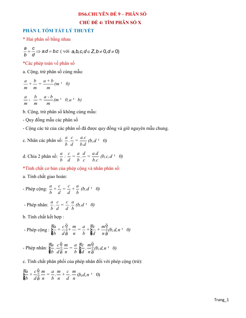 Các Phương Pháp Tìm Phân Số X