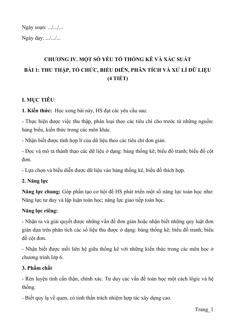 Giáo Án Số Học Lớp 6 Kỳ 2 Theo Công Văn 5512 File