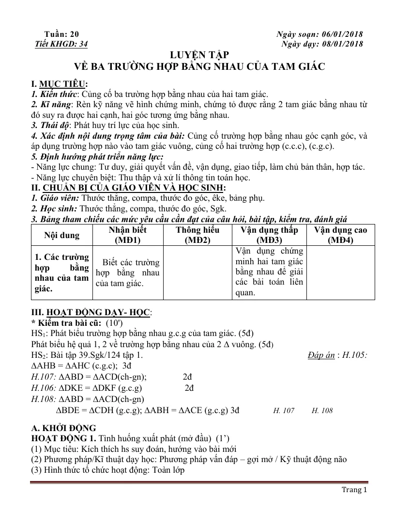 Giáo Án Hình 7 HK2 Phương Pháp Mới 5 Hoạt Động