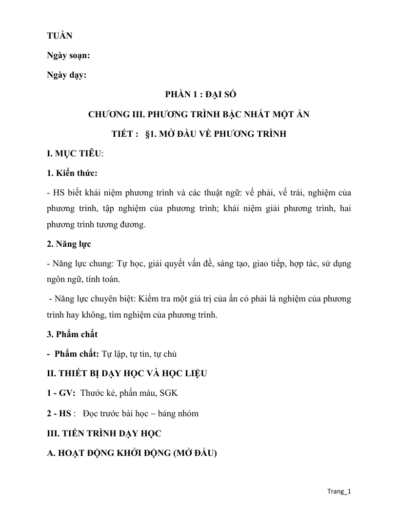 Giáo Án Toán 8 Theo CV 5512 Học Kỳ 2 Rất Hay
