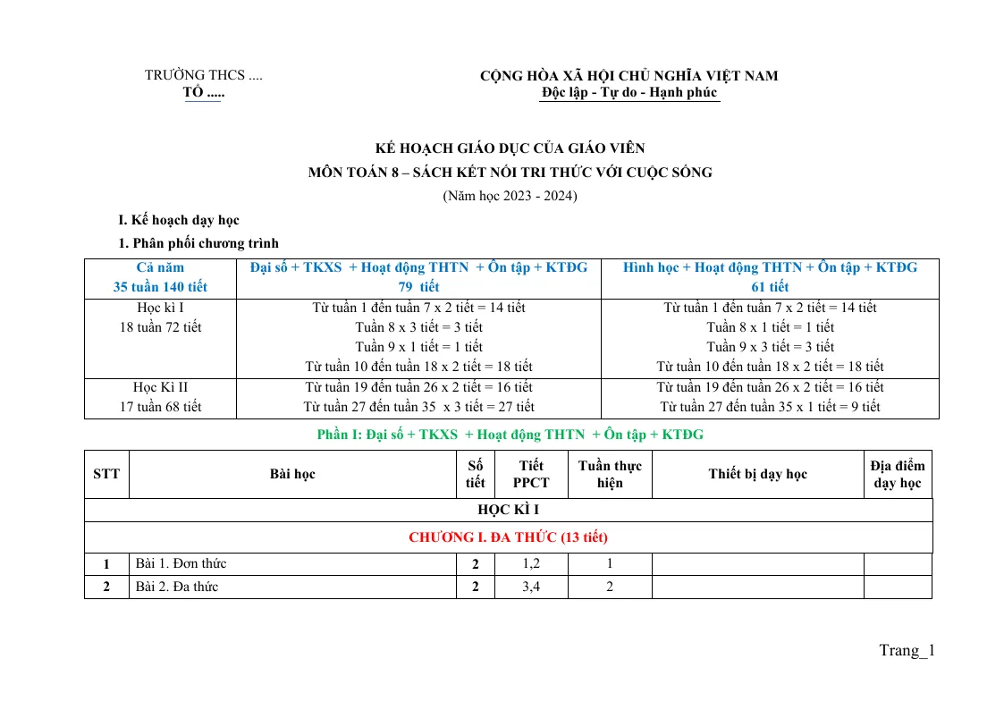 Phụ Lục III Toán 8 Với Cuộc Sống