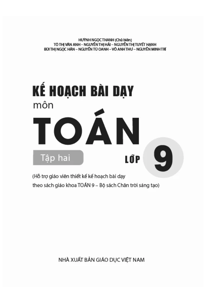 Kế Hoạch Bài Dạy Toán 9 Học Kỳ 2