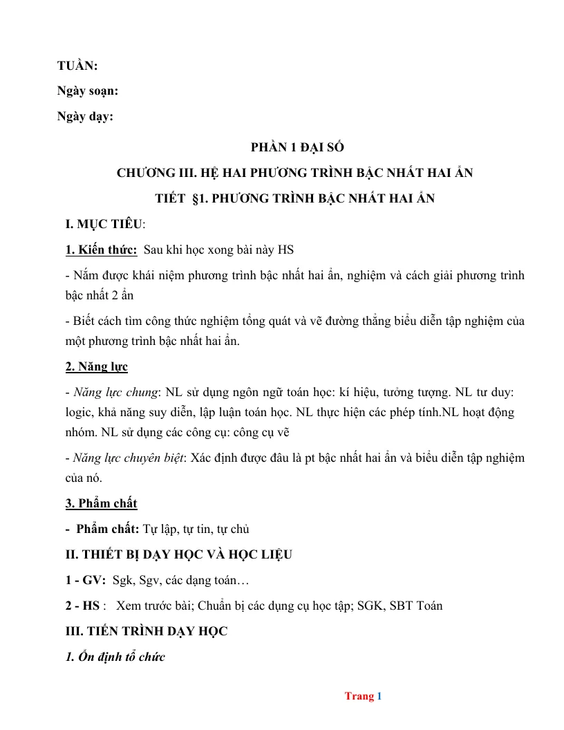 Giáo Án Toán 9 Theo CV 5512 Học Kỳ 2 Rất Hay