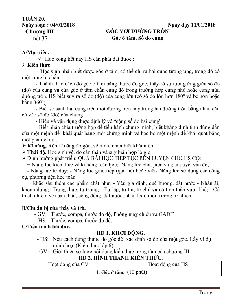 Giáo Án Hình 9 Học Kỳ 2 Phương Pháp Mới