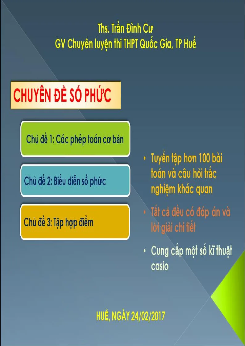 Chuyên đề số phức luyện thi thpt Quốc gia