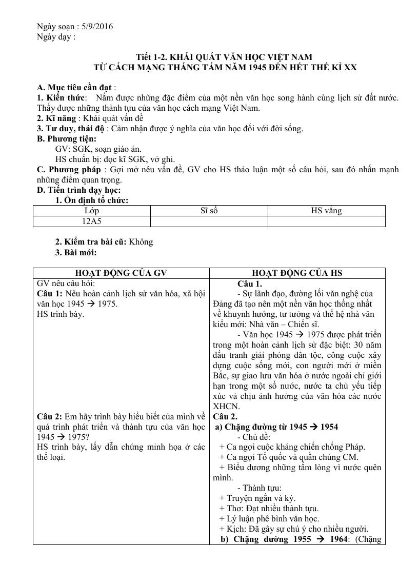 Giáo Án Bồi Dưỡng Học Sinh Giỏi Văn 12 Cả Năm