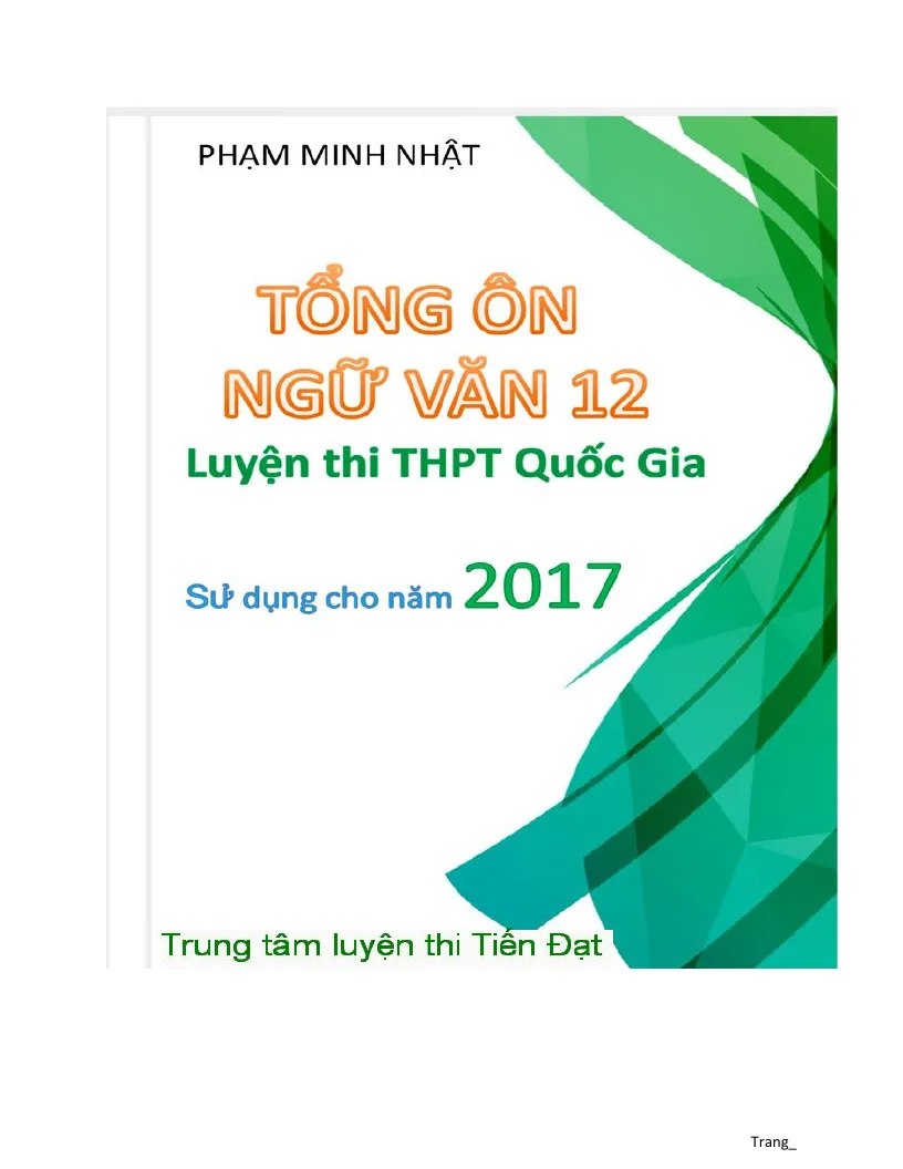 Tổng ôn tập ngữ văn ôn luyện thi THPT Quốc gia