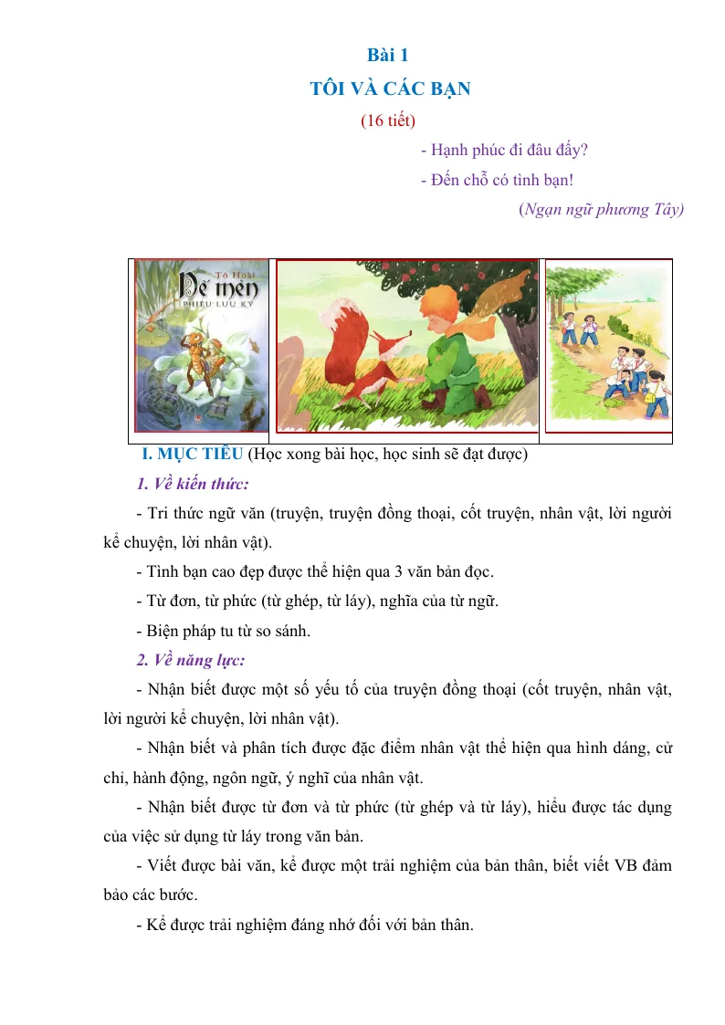 Giáo Án Môn Văn 6 Bài 1: Tôi Và Các Bạn Sách