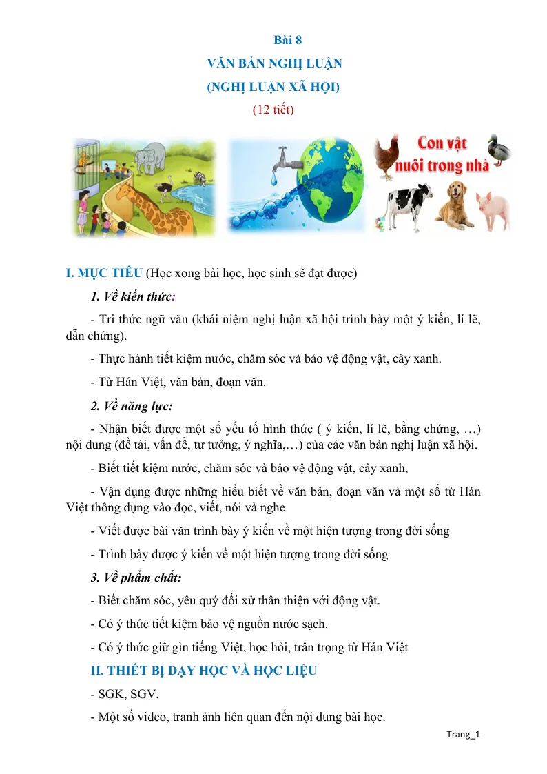 Giáo Án Môn Văn 6 Bài 8: Văn Bản Nghị Luận (Nghị Luận Xã Hội) Sách