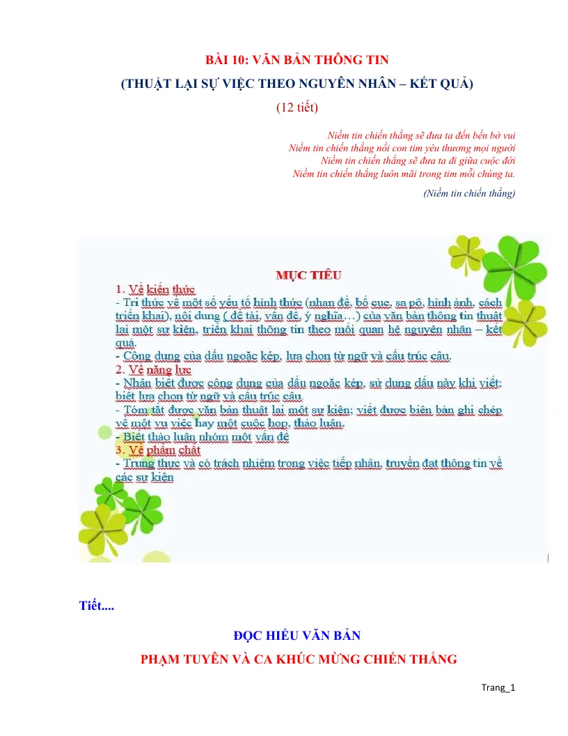 Giáo Án Môn Văn 6 Bài 10: Văn Bản Thông Tin (Thuật Lại Sự Việc) Sách
