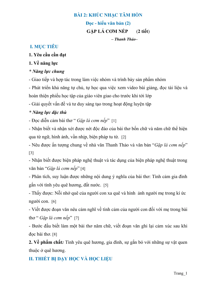 Giáo Án Văn 7 Bài 2 Khúc Nhạc Tâm Hồn