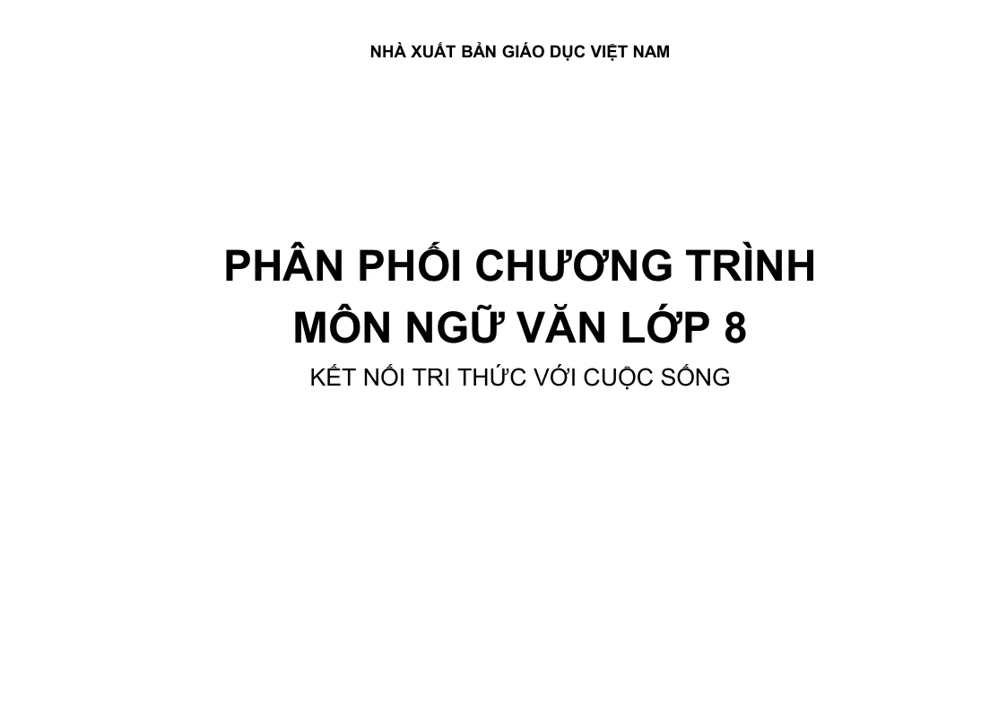 Phân Phối Chương Trình Ngữ Văn 8