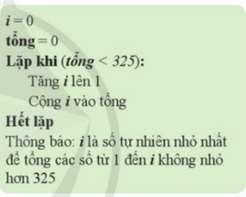 Theo mô tả thuật toán sau, điều kiện dừng lặp là gì? (ảnh 1)