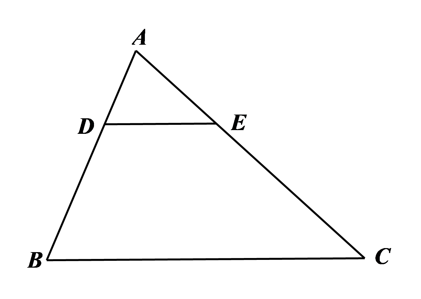 Cho hình bên, trong đó DE//BC, AD = 12 cm, DB = 18 cm và CE = 30 cm Độ dài AC là (ảnh 1)