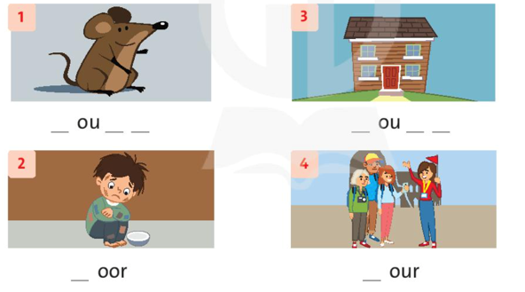 Look at the picture and the letters. Write and say the word (Nhìn vào bức tranh và  (ảnh 1)